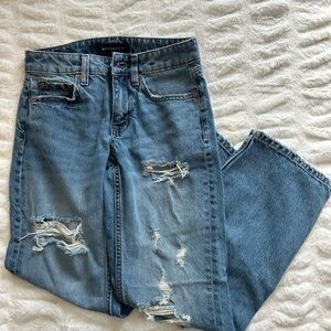 Aeropostale Dark Blue Low Rise Baggy Distressed Jeans